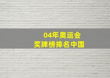 04年奥运会奖牌榜排名中国