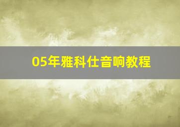 05年雅科仕音响教程