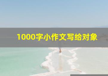 1000字小作文写给对象