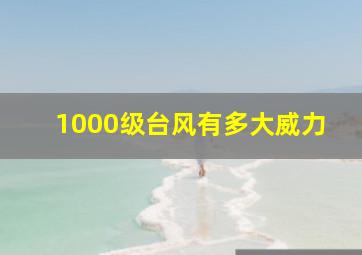 1000级台风有多大威力