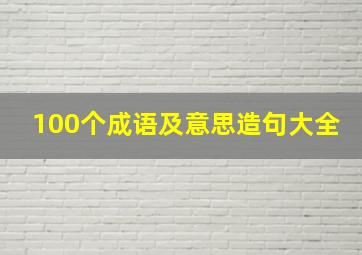 100个成语及意思造句大全