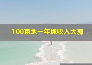 100亩地一年纯收入大蒜