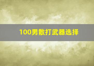 100男散打武器选择