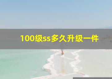 100级ss多久升级一件