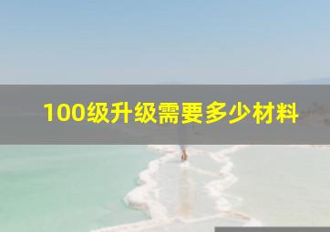 100级升级需要多少材料