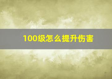 100级怎么提升伤害