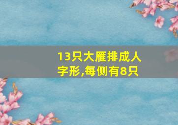 13只大雁排成人字形,每侧有8只