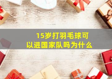 15岁打羽毛球可以进国家队吗为什么