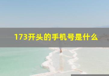 173开头的手机号是什么