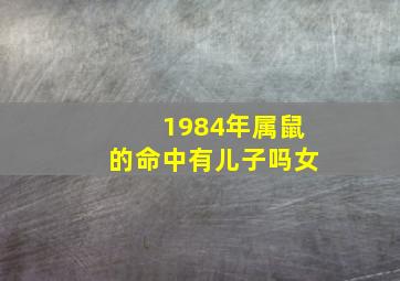 1984年属鼠的命中有儿子吗女