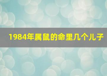 1984年属鼠的命里几个儿子