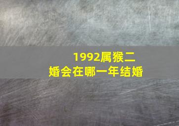 1992属猴二婚会在哪一年结婚