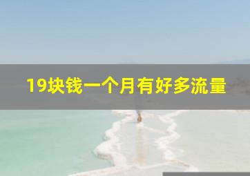 19块钱一个月有好多流量