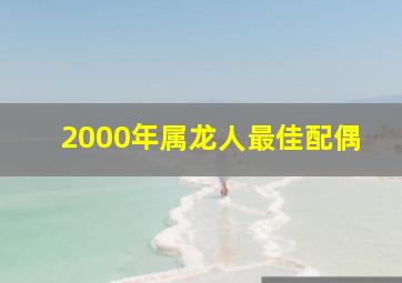 2000年属龙人最佳配偶