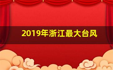 2019年浙江最大台风