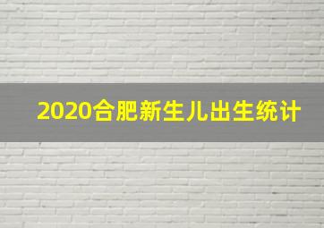 2020合肥新生儿出生统计