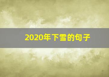 2020年下雪的句子