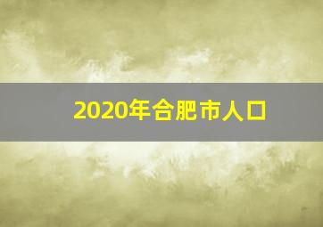 2020年合肥市人口