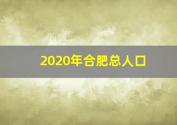 2020年合肥总人口