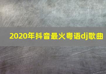 2020年抖音最火粤语dj歌曲