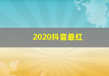 2020抖音最红