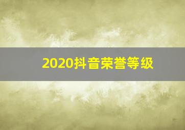 2020抖音荣誉等级