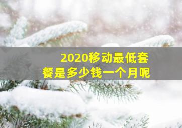 2020移动最低套餐是多少钱一个月呢