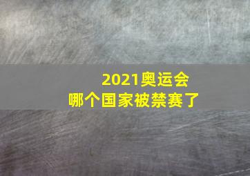 2021奥运会哪个国家被禁赛了