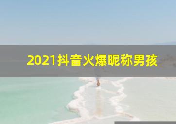 2021抖音火爆昵称男孩