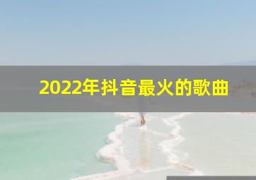 2022年抖音最火的歌曲