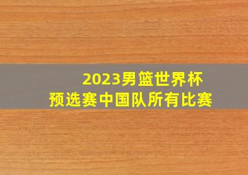 2023男篮世界杯预选赛中国队所有比赛