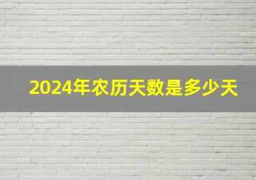 2024年农历天数是多少天