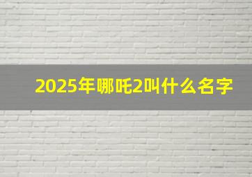 2025年哪吒2叫什么名字