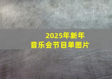 2025年新年音乐会节目单图片