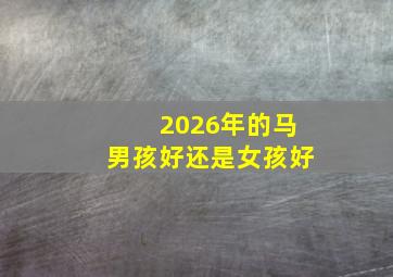 2026年的马男孩好还是女孩好