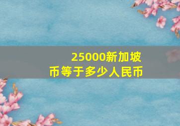 25000新加坡币等于多少人民币