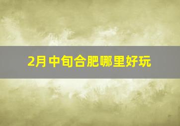 2月中旬合肥哪里好玩