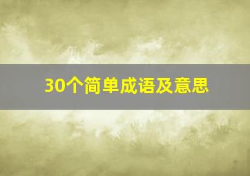 30个简单成语及意思