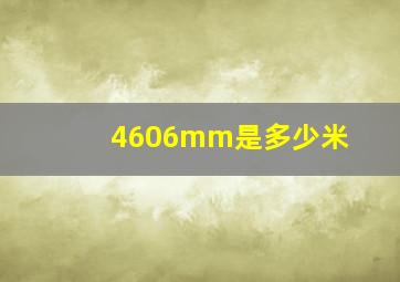 4606mm是多少米