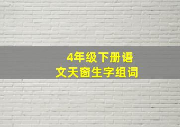 4年级下册语文天窗生字组词