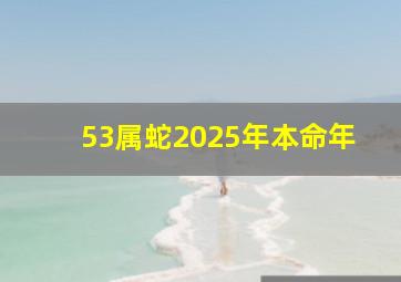 53属蛇2025年本命年