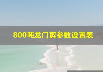 800吨龙门剪参数设置表