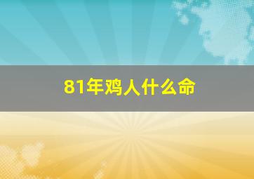 81年鸡人什么命