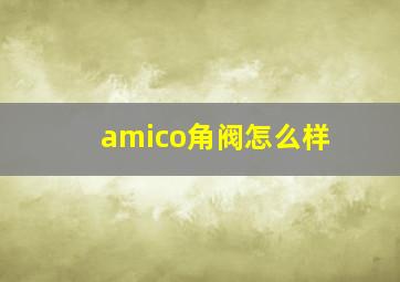 amico角阀怎么样