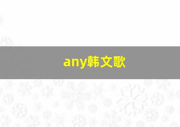 any韩文歌