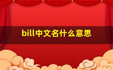 bill中文名什么意思