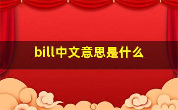 bill中文意思是什么