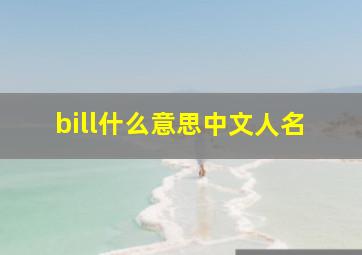 bill什么意思中文人名