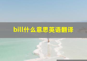 bill什么意思英语翻译