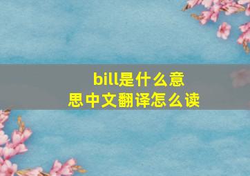 bill是什么意思中文翻译怎么读